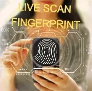 Professional Live Scan fingerprinting technician operating electronic fingerprint equipment